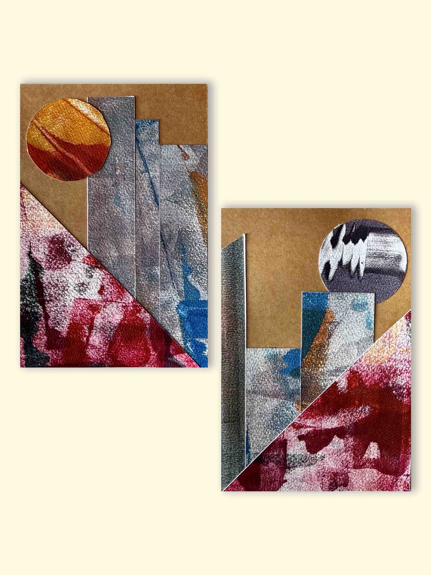 Collaged postcards - set of two