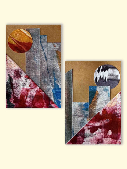 Collaged postcards - set of two