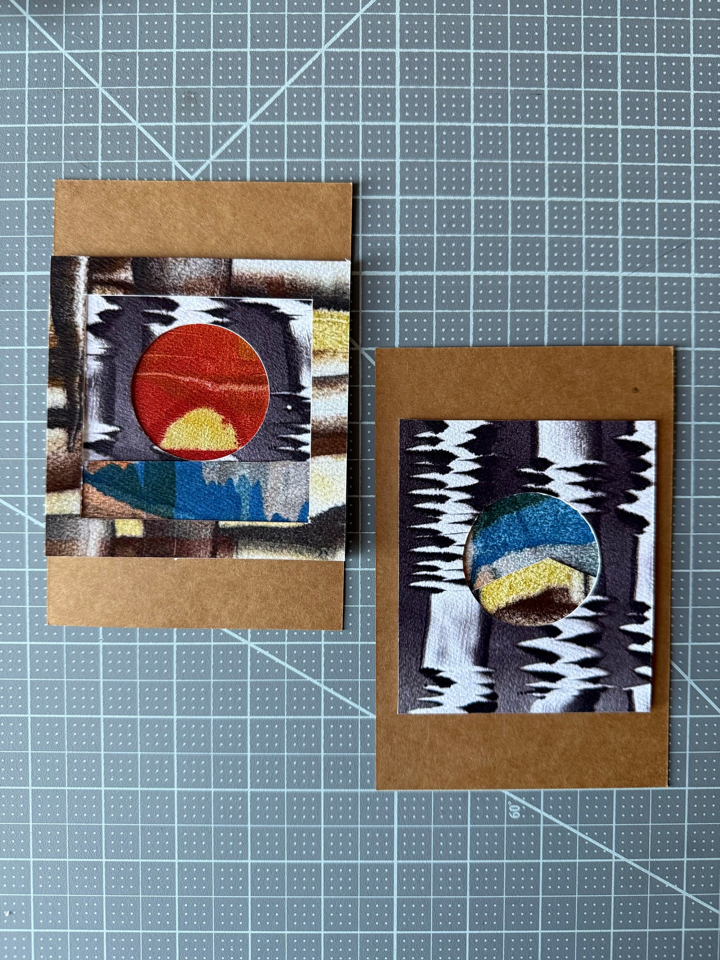 Collaged postcards (set of two)
