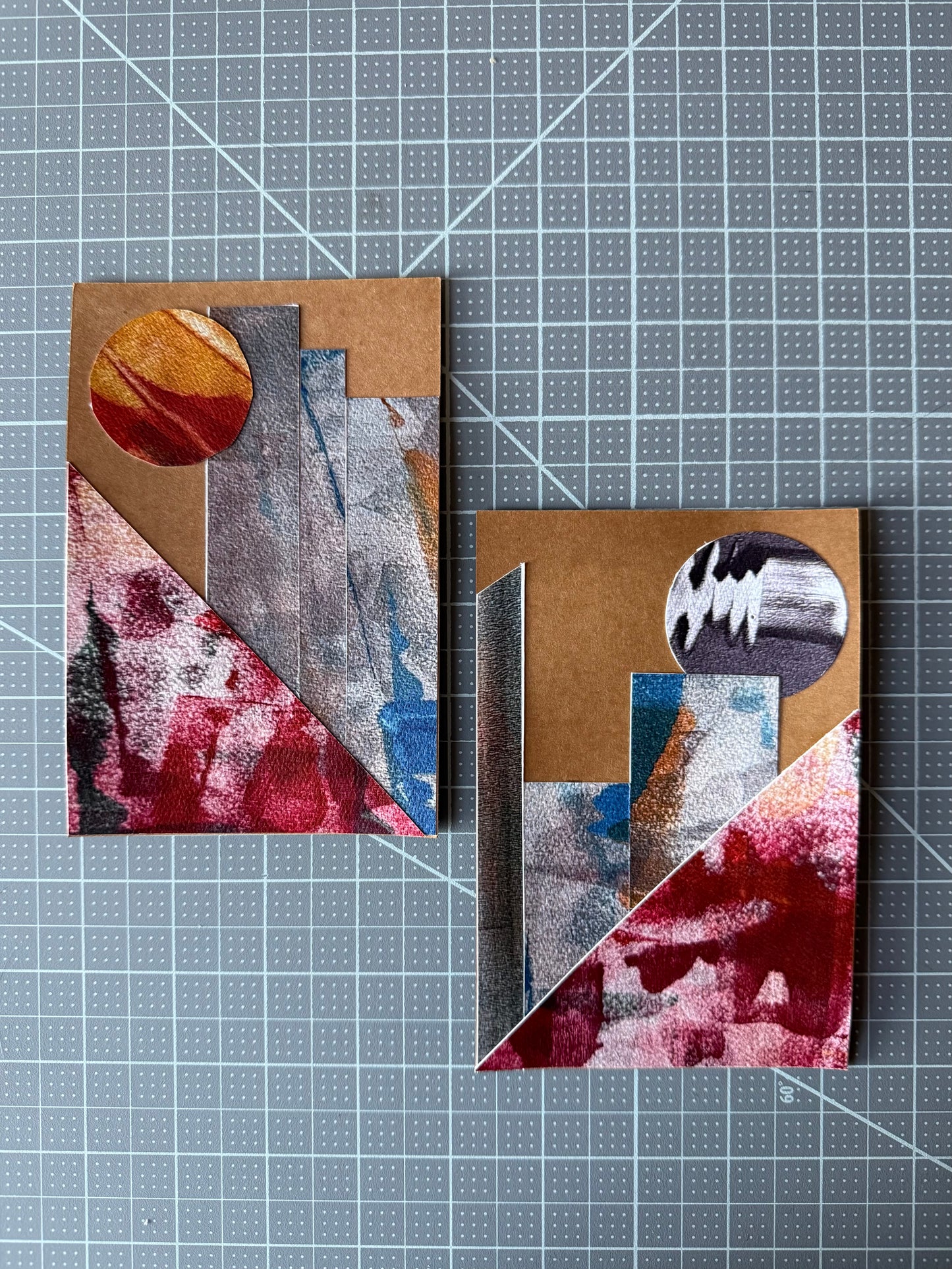 Collaged postcards - set of two