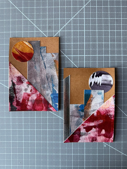 Collaged postcards - set of two